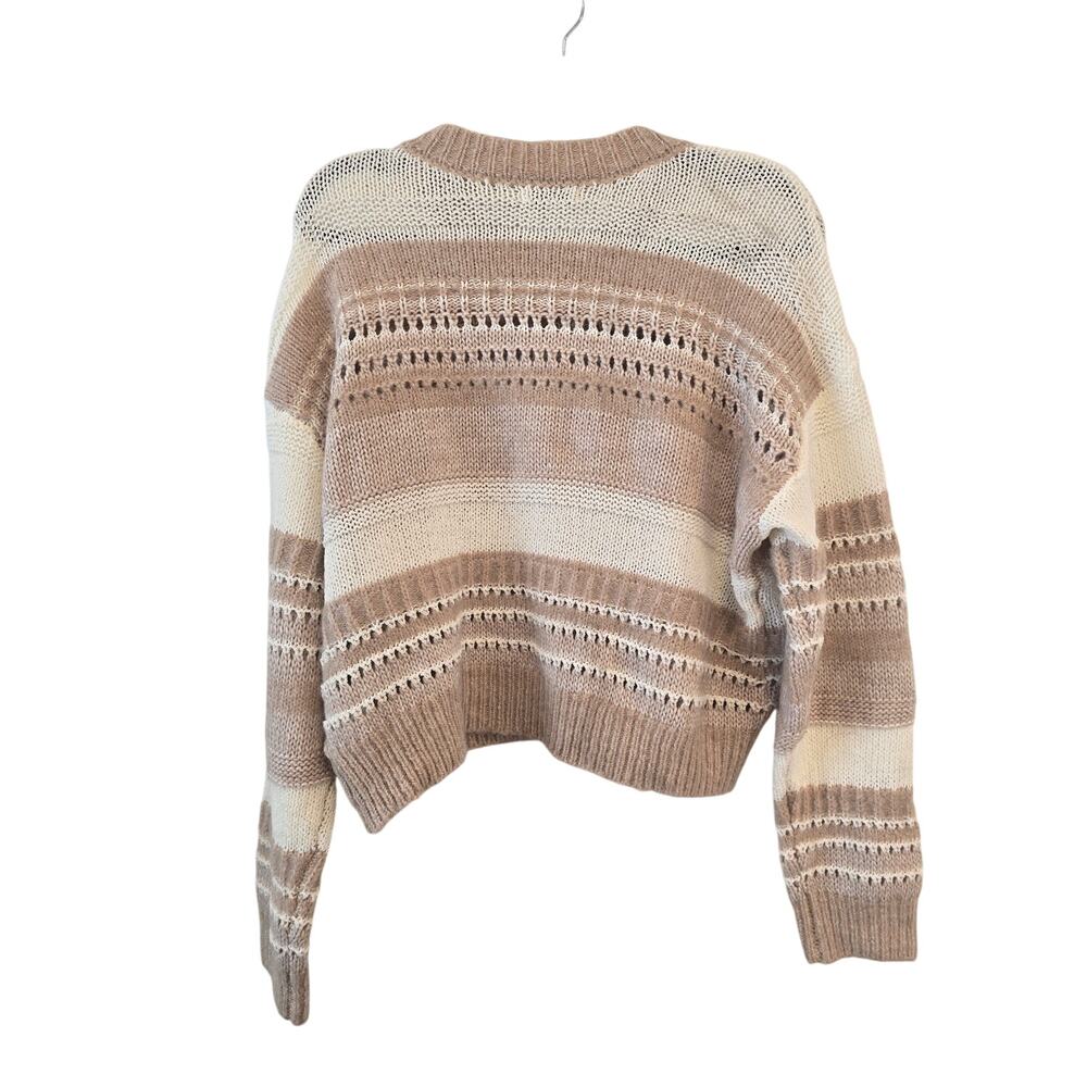 LUSH Knitted Cream and Tan Long Sleeve SWEATER Size L NWOT - Picture 5 of 8